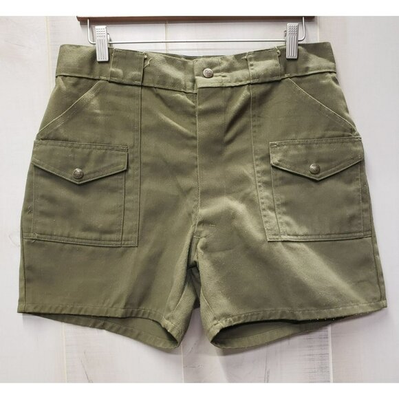 Vintage Boy Scouts Uniform Cargo Shorts, Olive Green, 32" Waist, #5 - Picture 1 of 8